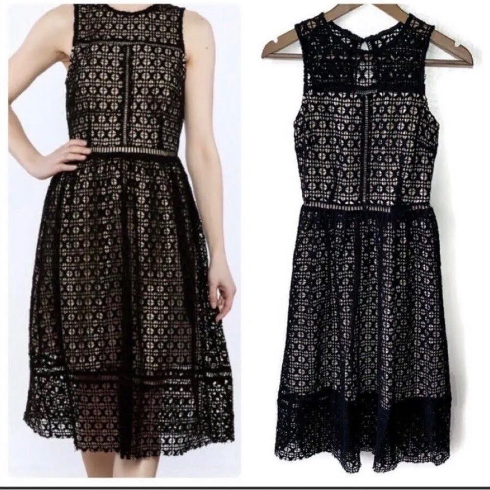 J.O.A Los Angeles Black Lace Dress with Open Back